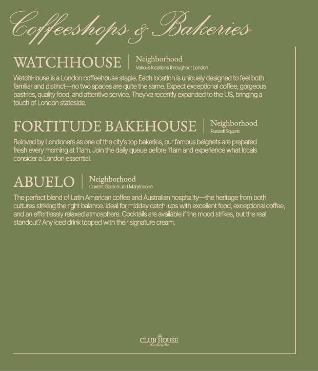 London Travel Guide: The Club House Edit (Q2 2026)